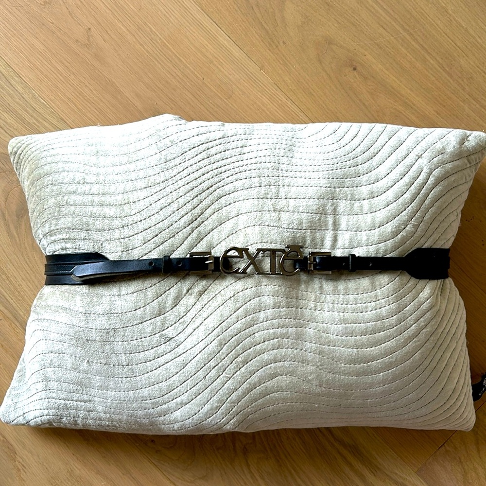 EXTE BLACK leather belt